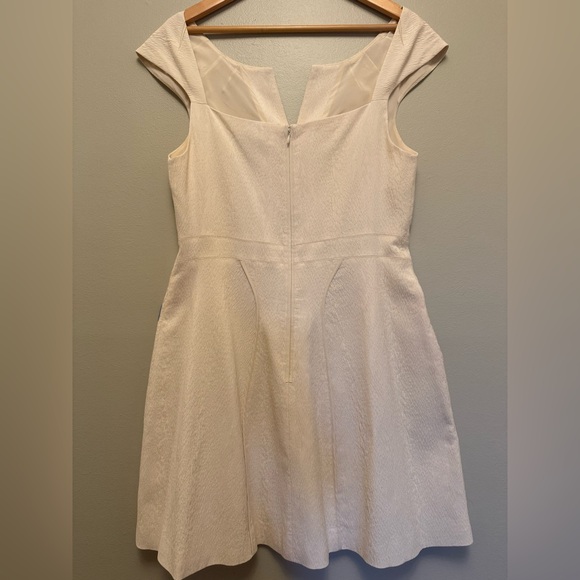 Zac Posen Cream A-line Mini Dress with Flutter Sleeves - Picture 6 of 13